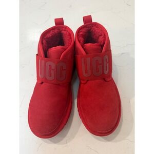 UGG Neumel Graphic Red Suede Logo Strap Boots 111730 Womens 7 Mens 5